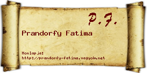 Prandorfy Fatima névjegykártya
